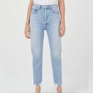 Agolde Riley High Rise Straight Crop Bitter Wash 33 NWT